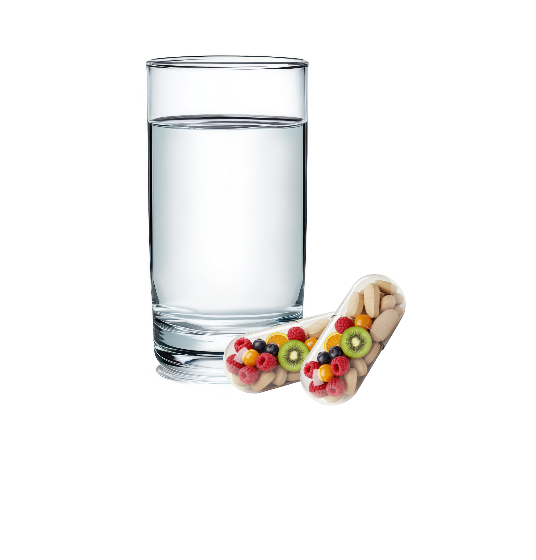 Verzehrempfehlung MultiPLUS: 2 Kapseln mit Wasser