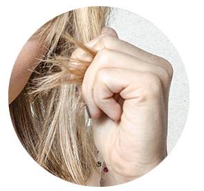 Beispiel für brüchiges und sprödes Haar