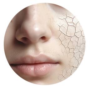 Beispiel für trockene Haut